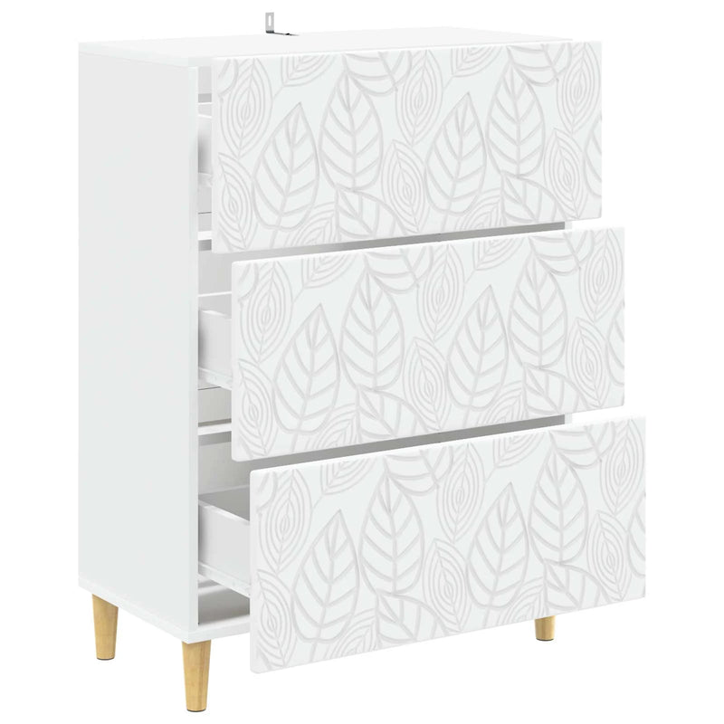 Drawer Cabinet White 66 x 34.5 x 90 cm Engineered Wood