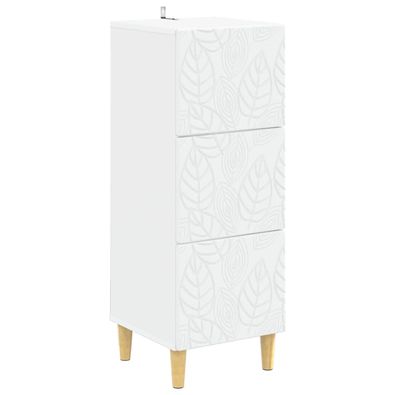 Drawer Cabinet White 33 x 34.5 x 90 cm Engineered Wood