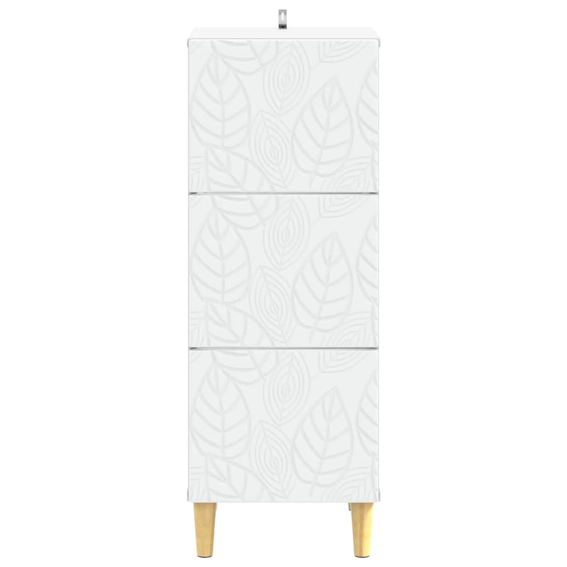 Drawer Cabinet White 33 x 34.5 x 90 cm Engineered Wood