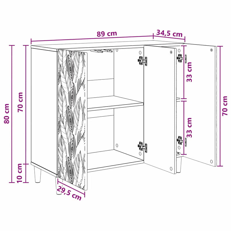 Sideboard White 89 x 34.5 x 80 cm Engineered Wood