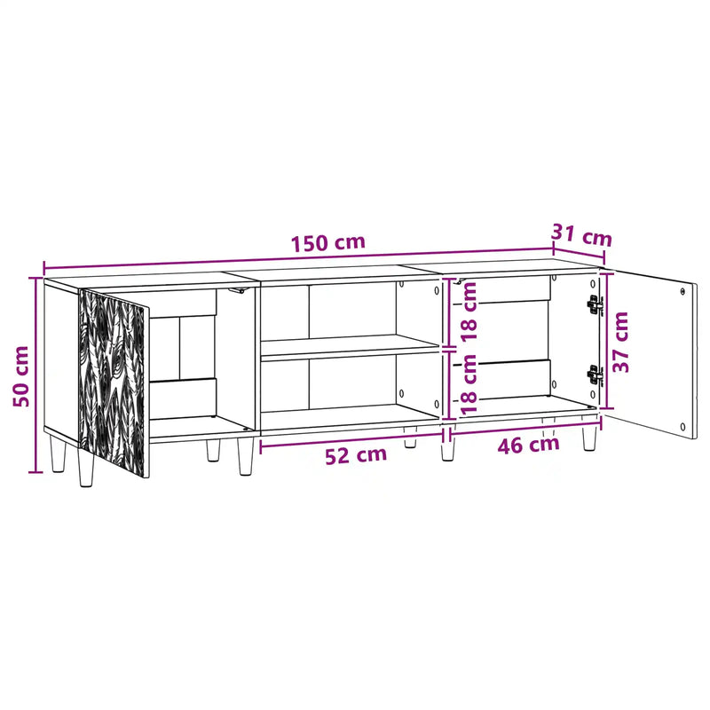 TV Cabinet 150 x 31 x 50 cm White Engineered Wood