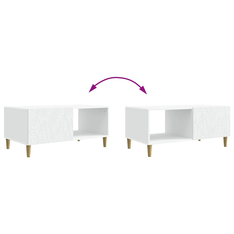 Coffee Table White 90 x 50 x 40 cm Engineered Wood