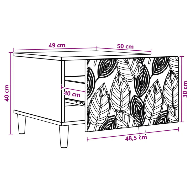 Coffee Table White 50 x 49 x 40 cm Engineered Wood