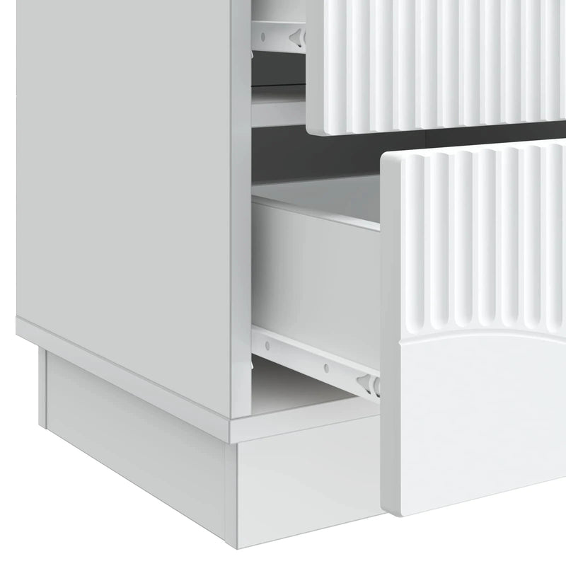 Bedside Cabinet White 43 x 34.5 x 44.5 cm Engineered Wood