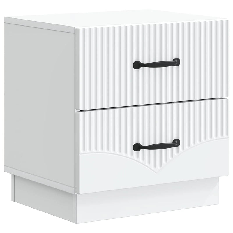Bedside Cabinet White 43 x 34.5 x 44.5 cm Engineered Wood
