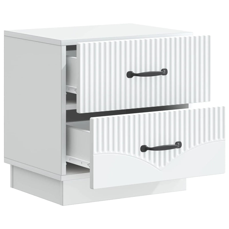Bedside Cabinet White 43 x 34.5 x 44.5 cm Engineered Wood