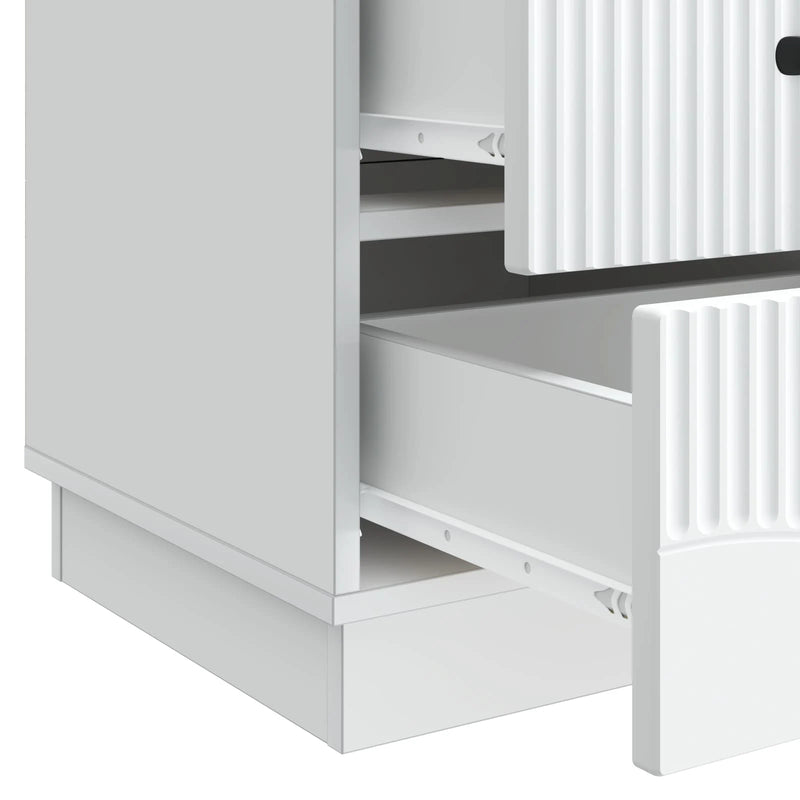 Bedside Cabinet White 43 x 41 x 63.5 cm Engineered Wood