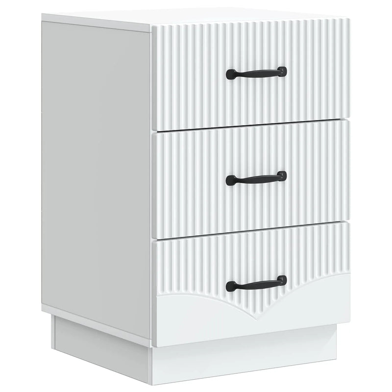 Bedside Cabinet White 43 x 41 x 63.5 cm Engineered Wood