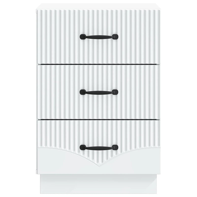 Bedside Cabinet White 43 x 41 x 63.5 cm Engineered Wood