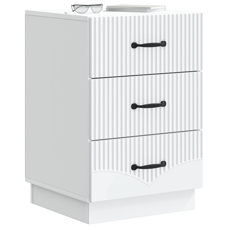 Bedside Cabinet White 43 x 41 x 63.5 cm Engineered Wood