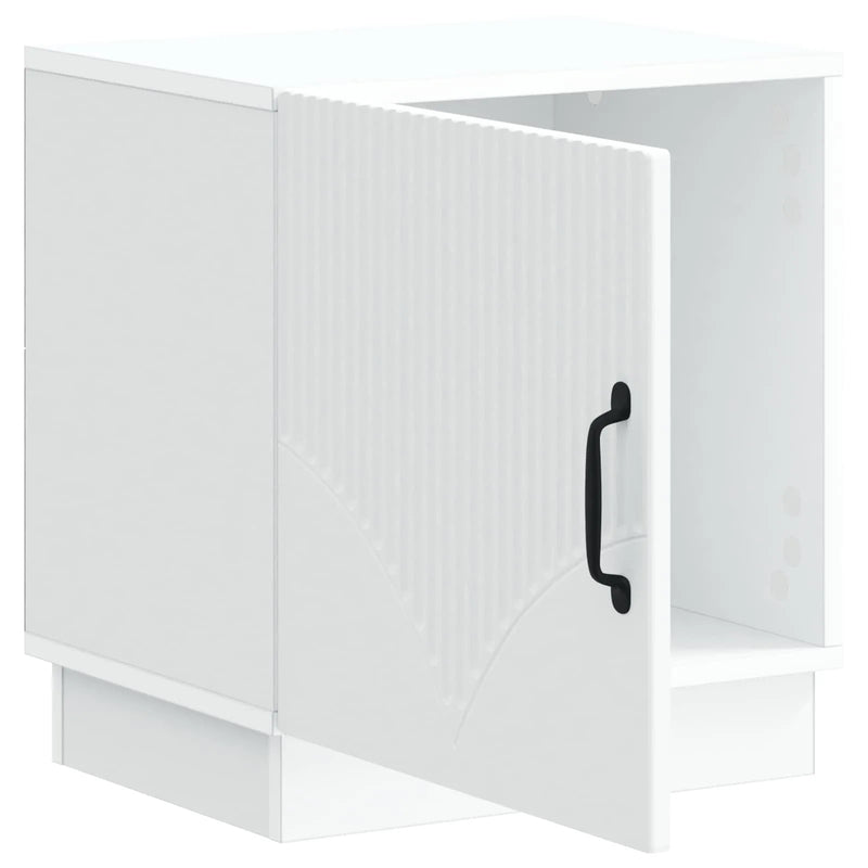 Bedside Table White 43 x 34.5 x 47 cm Engineered Wood