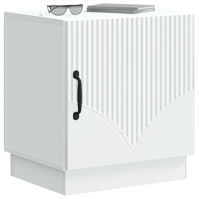 Bedside Table White 43 x 34.5 x 47 cm Engineered Wood