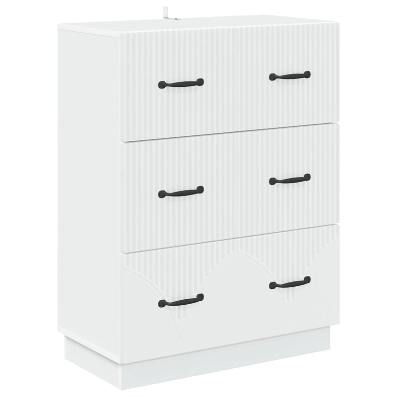 Drawer Cabinet White 66 x 34.5 x 87 cm Engineered Wood
