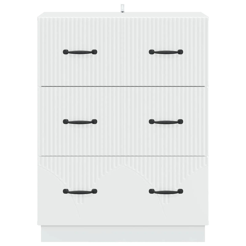 Drawer Cabinet White 66 x 34.5 x 87 cm Engineered Wood