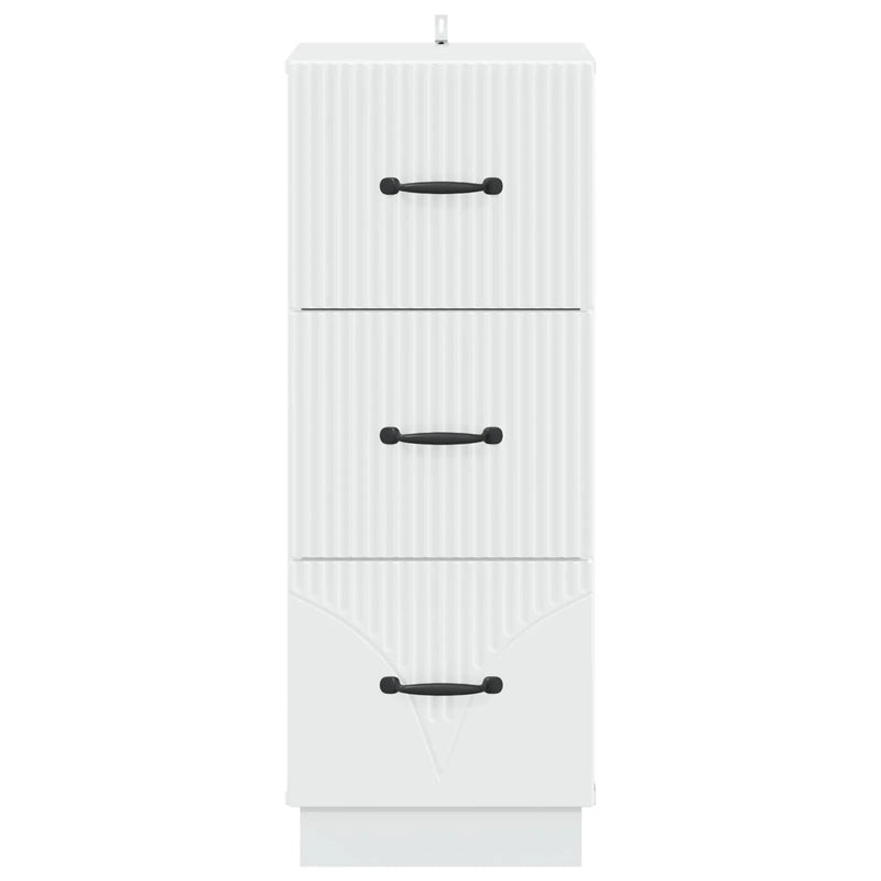 Drawer Cabinet White 33 x 34.5 x 87 cm Engineered Wood