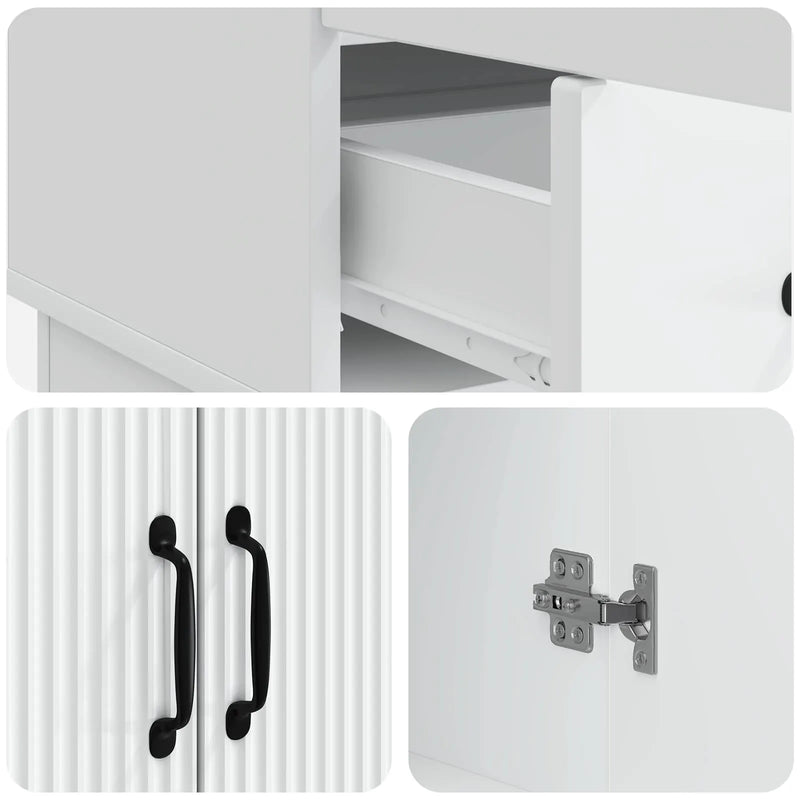 Sideboard with Drawer White 66 x 34.5 x 92 cm Engineered Wood