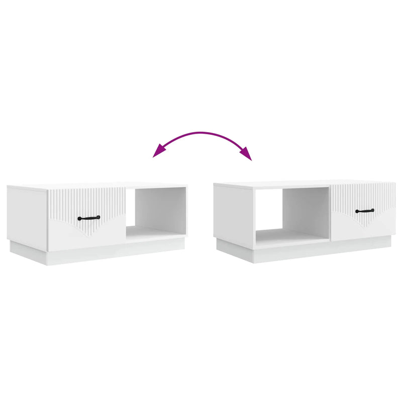 Coffee Table White 90 x 50 x 37 cm Engineered Wood