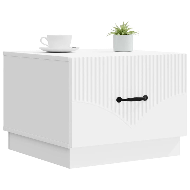 Coffee Table with Drawer White 49 x 50 x 37 cm Engineered Wood