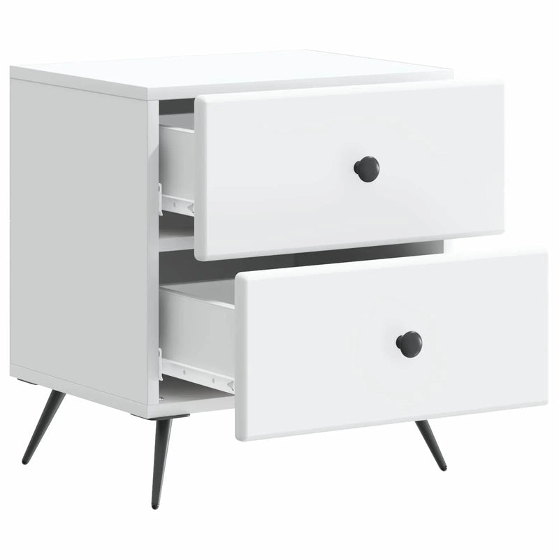 Bedside Cabinet White 43 x 34.5 x 47.5 cm Engineered Wood