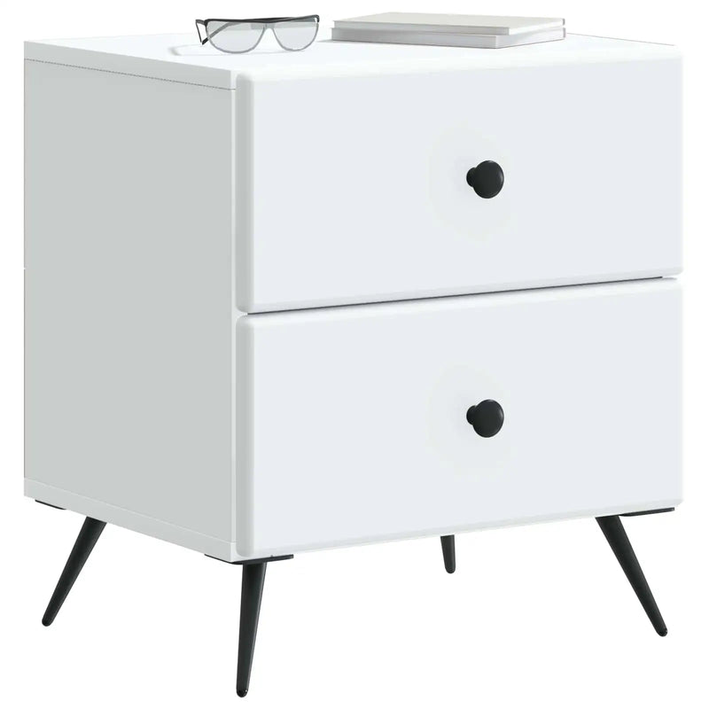 Bedside Cabinet White 43 x 34.5 x 47.5 cm Engineered Wood