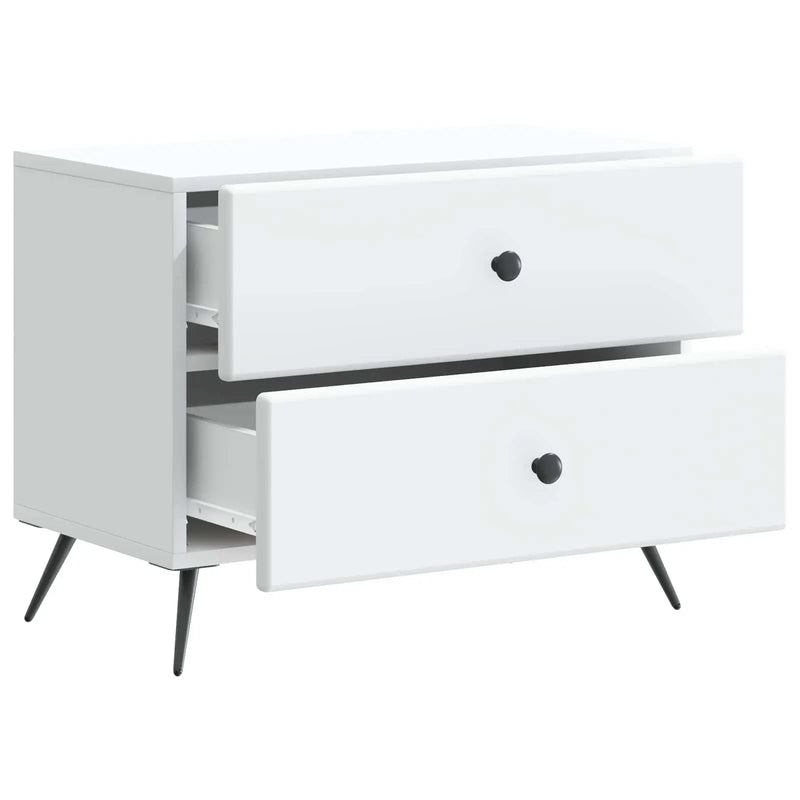 Bedside Cabinet White 62 x 34.5 x 47.5 cm Engineered Wood