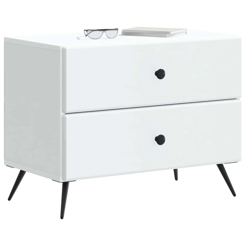 Bedside Cabinet White 62 x 34.5 x 47.5 cm Engineered Wood