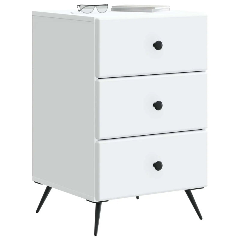 Bedside Cabinet White 43 x 41 x 66.5 cm Engineered Wood