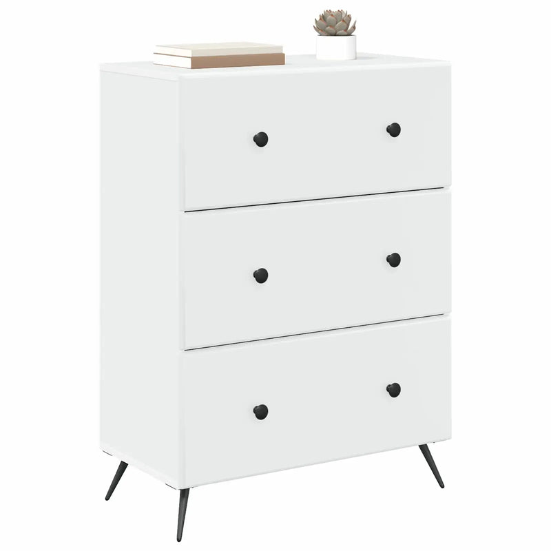Drawer Cabinet White 66 x 34.5 x 90 cm Engineered Wood