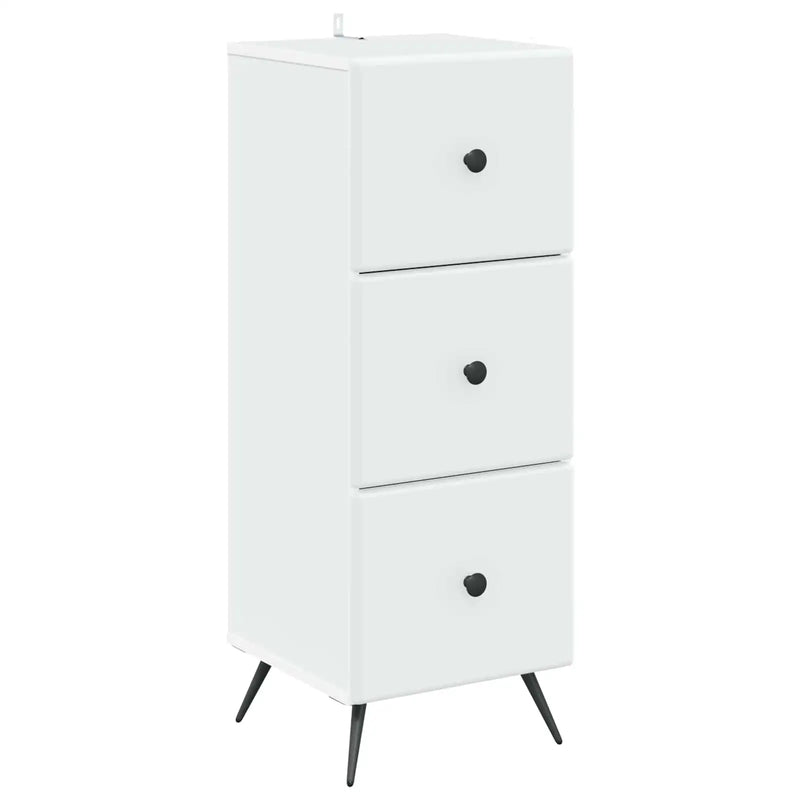 Drawer Cabinet White 33 x 34.5 x 90 cm Engineered Wood