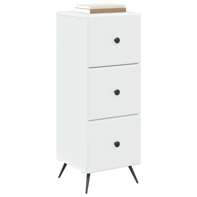 Drawer Cabinet White 33 x 34.5 x 90 cm Engineered Wood