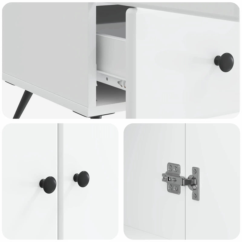 Sideboard with Drawer White 66 x 34.5 x 95 cm Engineered Wood