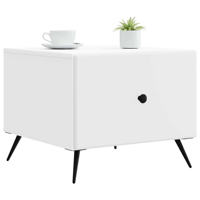 Coffee Table with Drawer White 49 x 50 x 40 cm Engineered Wood