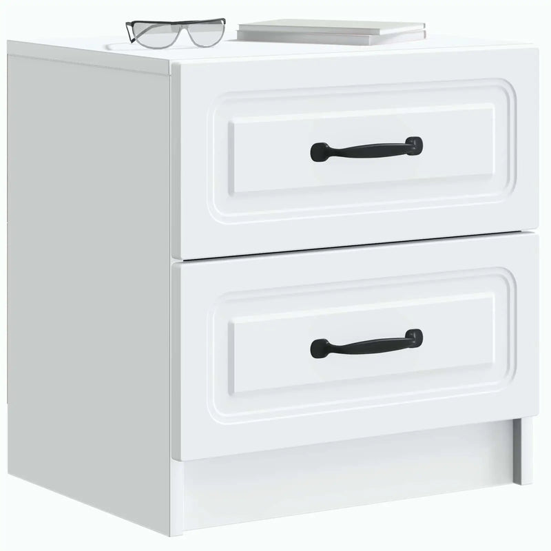 Bedside Cabinet White 43 x 34.5 x 44.5 cm Engineered Wood
