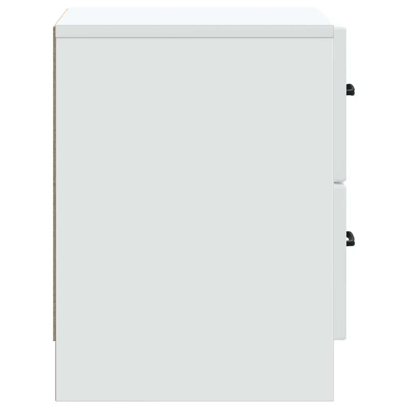 Bedside Cabinet White 43 x 34.5 x 44.5 cm Engineered Wood