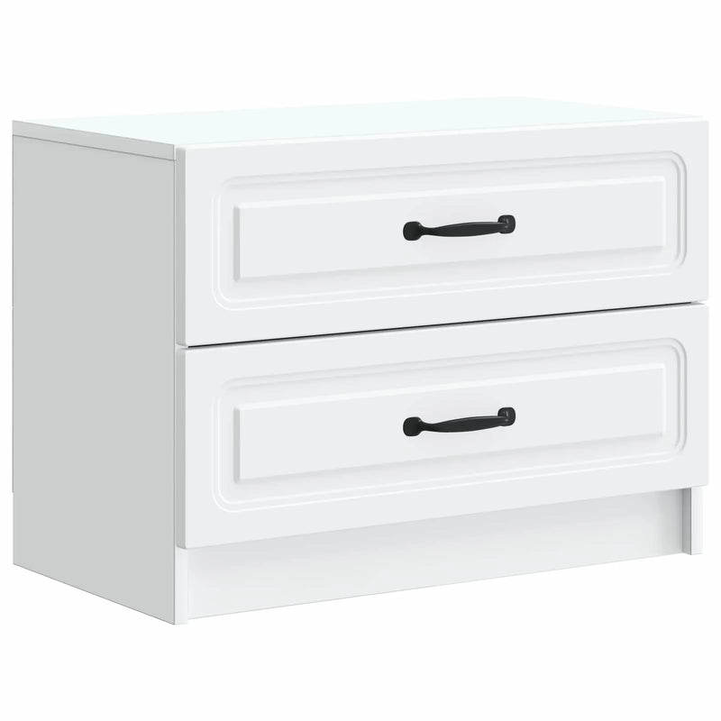 Bedside Cabinet White 62 x 34.5 x 44.5 cm Engineered Wood