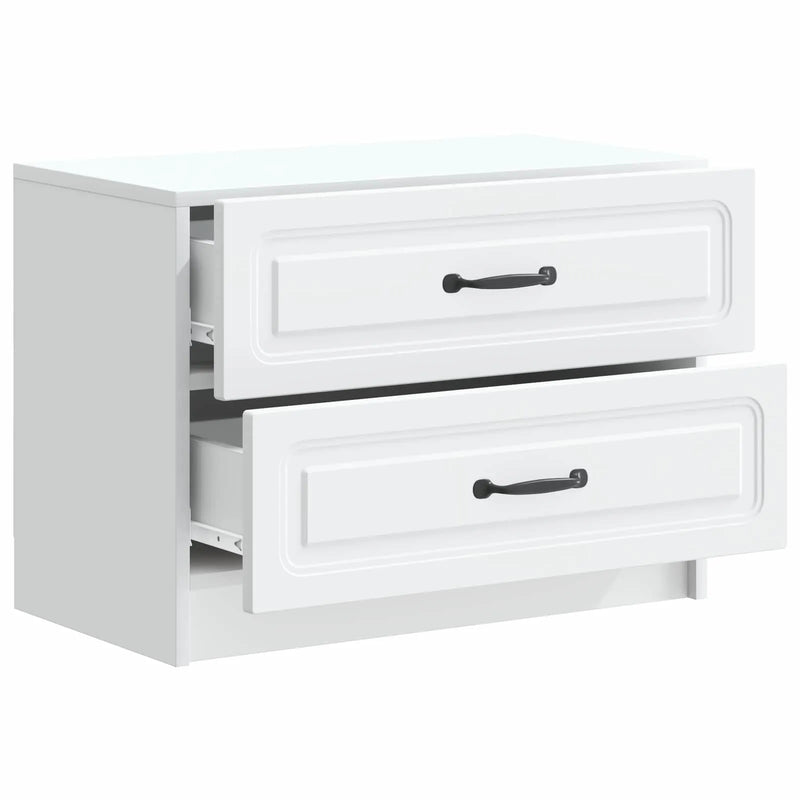 Bedside Cabinet White 62 x 34.5 x 44.5 cm Engineered Wood