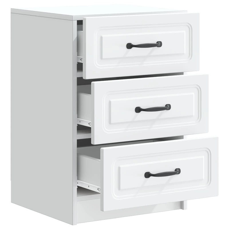 Bedside Cabinet White 43 x 41 x 63.5 cm Engineered Wood