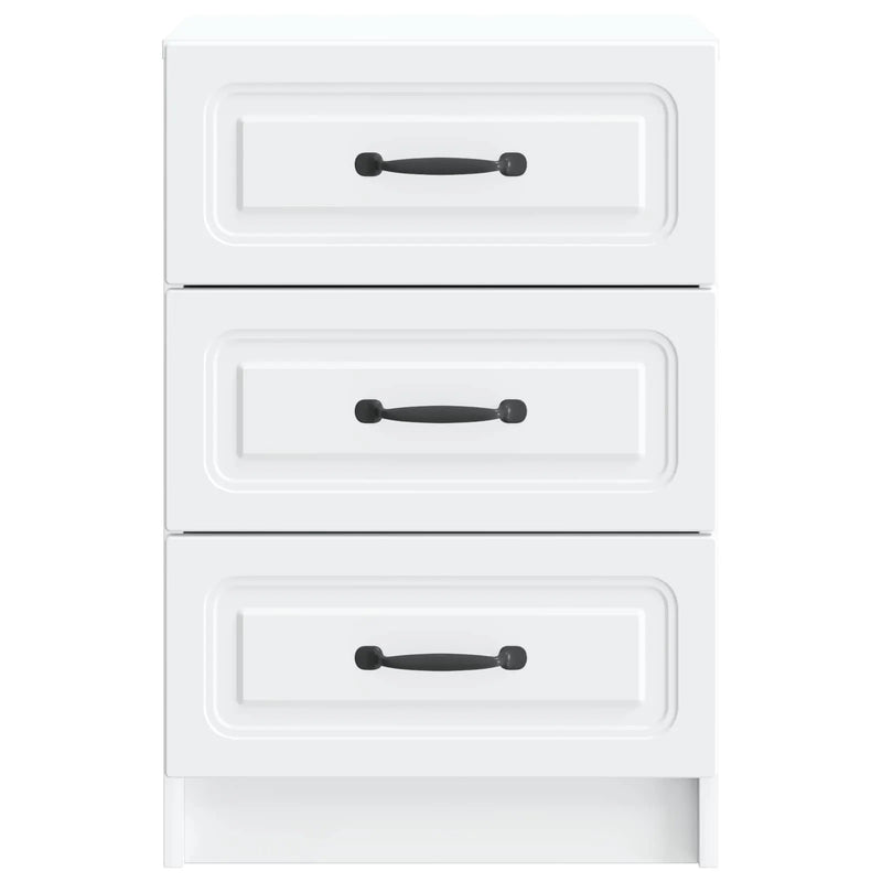 Bedside Cabinet White 43 x 41 x 63.5 cm Engineered Wood