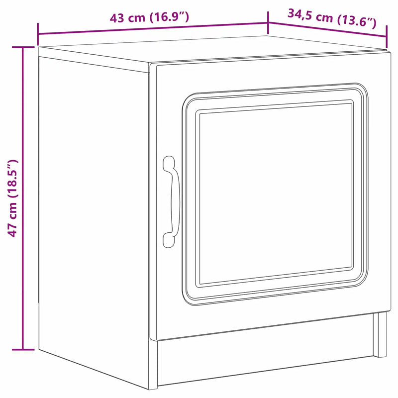Bedside Cabinet White 43 x 34.5 x 47 cm Engineered Wood