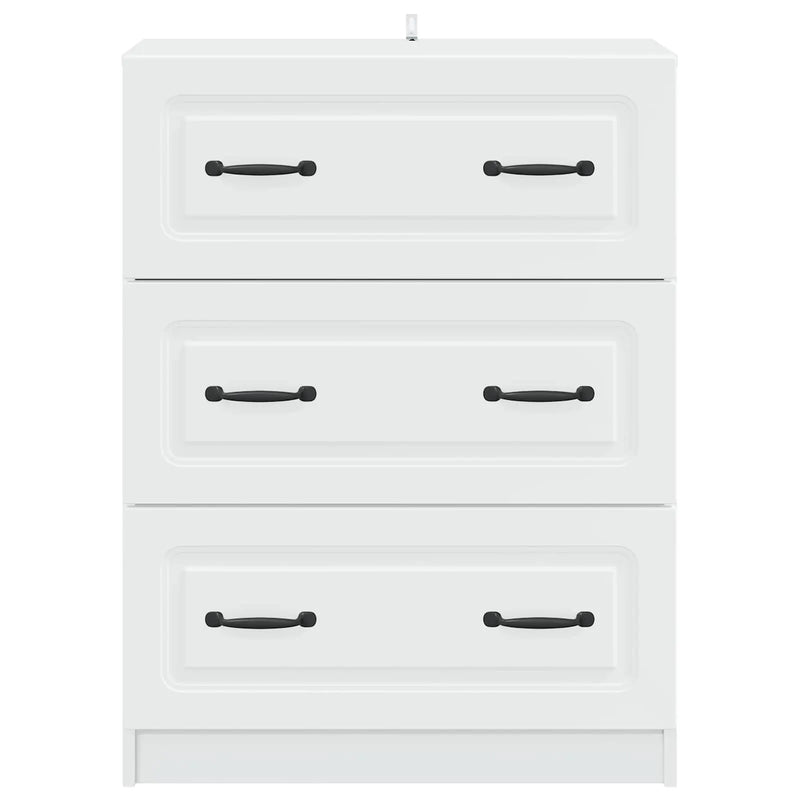 Drawer Cabinet White 66 x 34.5 x 87 cm Engineered Wood