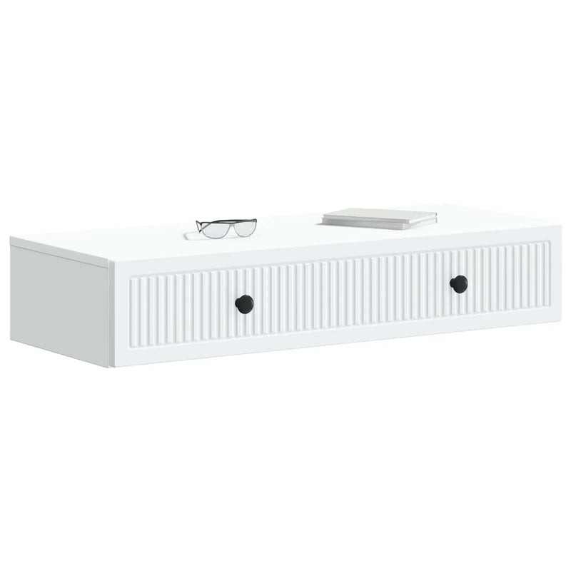 Wall-Mounted Side Table Wall-mounted White 87.5 x 34.5 x 17 cm