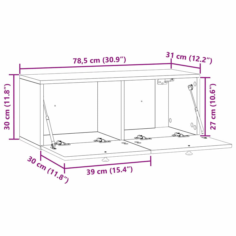 Wall-Mounted TV Cabinet White 78.5 x 31 x 30 cm Engineered Wood