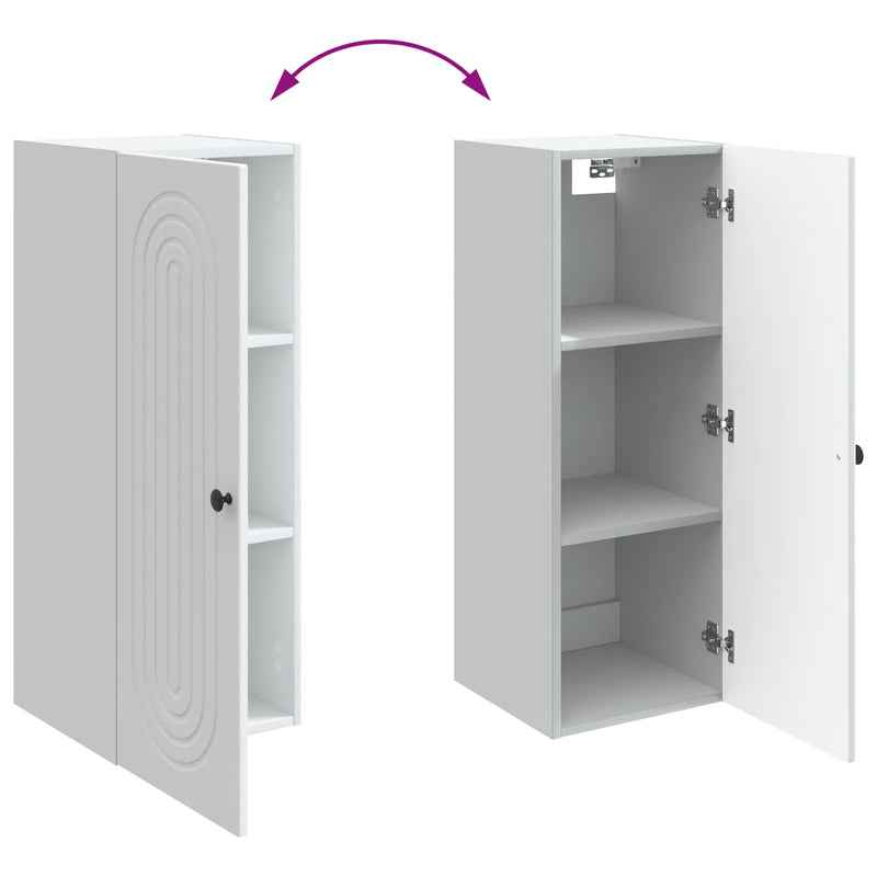 Wall-Mounted Cabinet White 33 x 34.5 x 90 cm Engineered Wood