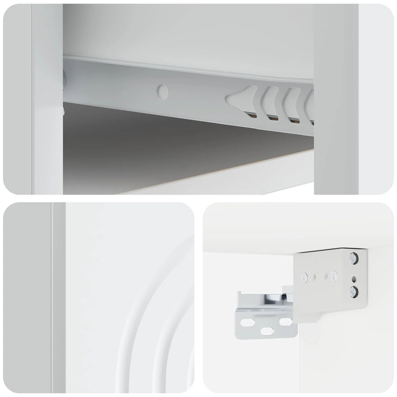 Wall-Mounted Bedside Cabinet White 33 x 34.5 x 20 cm