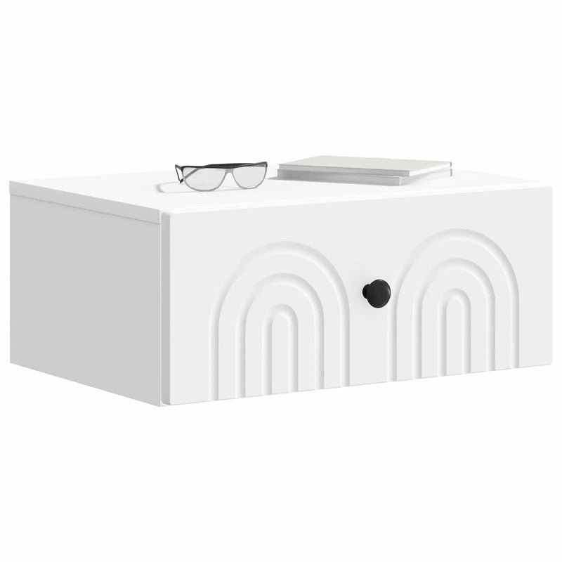 Wall-Mounted Bedside Cabinet White 49 x 34.5 x 20 cm