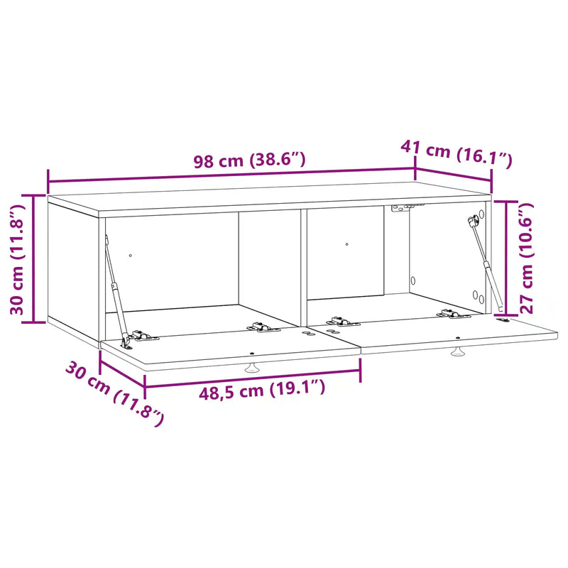 Wall-Mounted TV Cabinet White 99 x 41 x 30 cm Engineered Wood