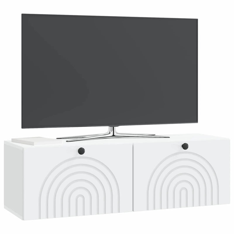 Wall-Mounted TV Cabinet White 98 x 31 x 30 cm Engineered Wood