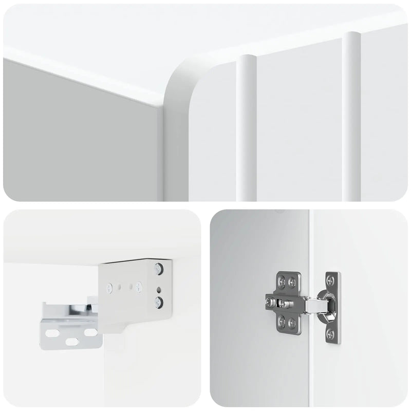 Wall-Mounted Cabinet White 33 x 34.5 x 94 cm Engineered Wood