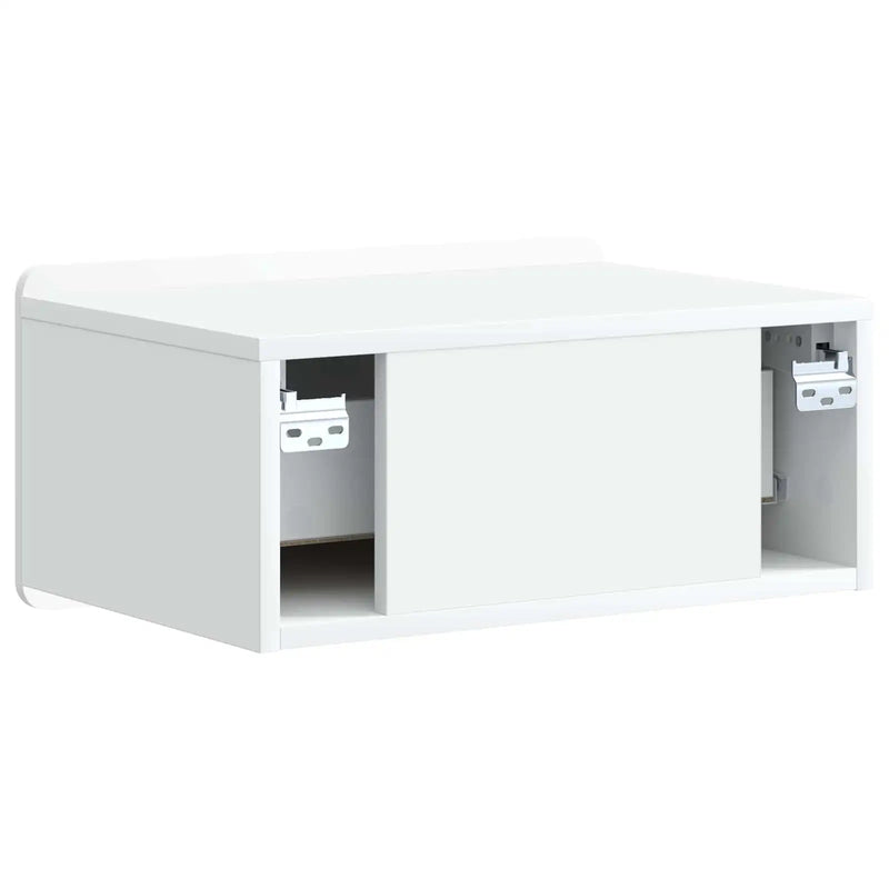 Wall-Mounted Bedside Cabinet White 49 x 34.5 x 24 cm