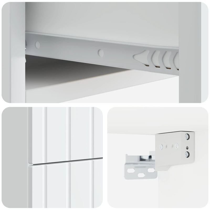 Wall-Mounted Bedside Cabinet White 33 x 34.5 x 43 cm